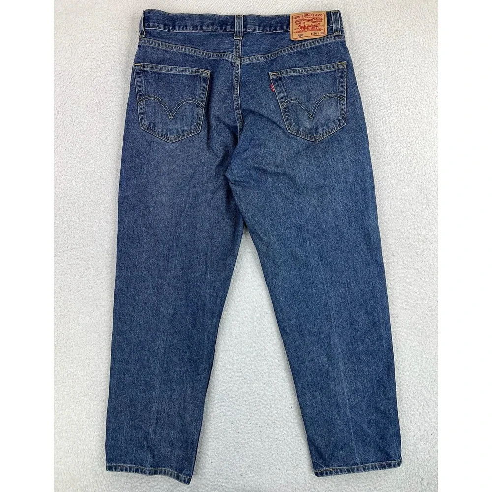 Levis 550 Jeans Mens 36x30 Blue Relaxed Tapered 100% Cotton Denim Med Wash Y2K